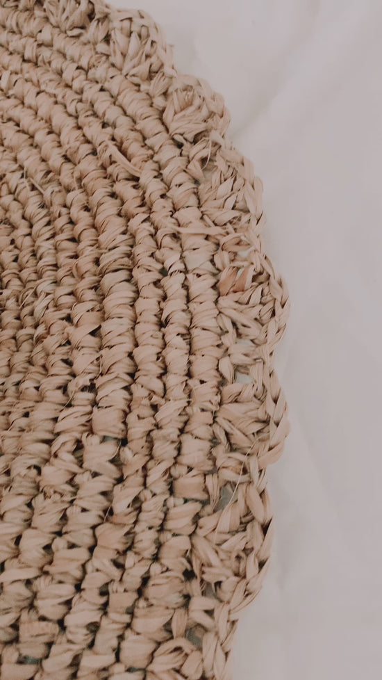 Load and play video in Gallery viewer, Stacy Handwoven Raffia Straw Hat
