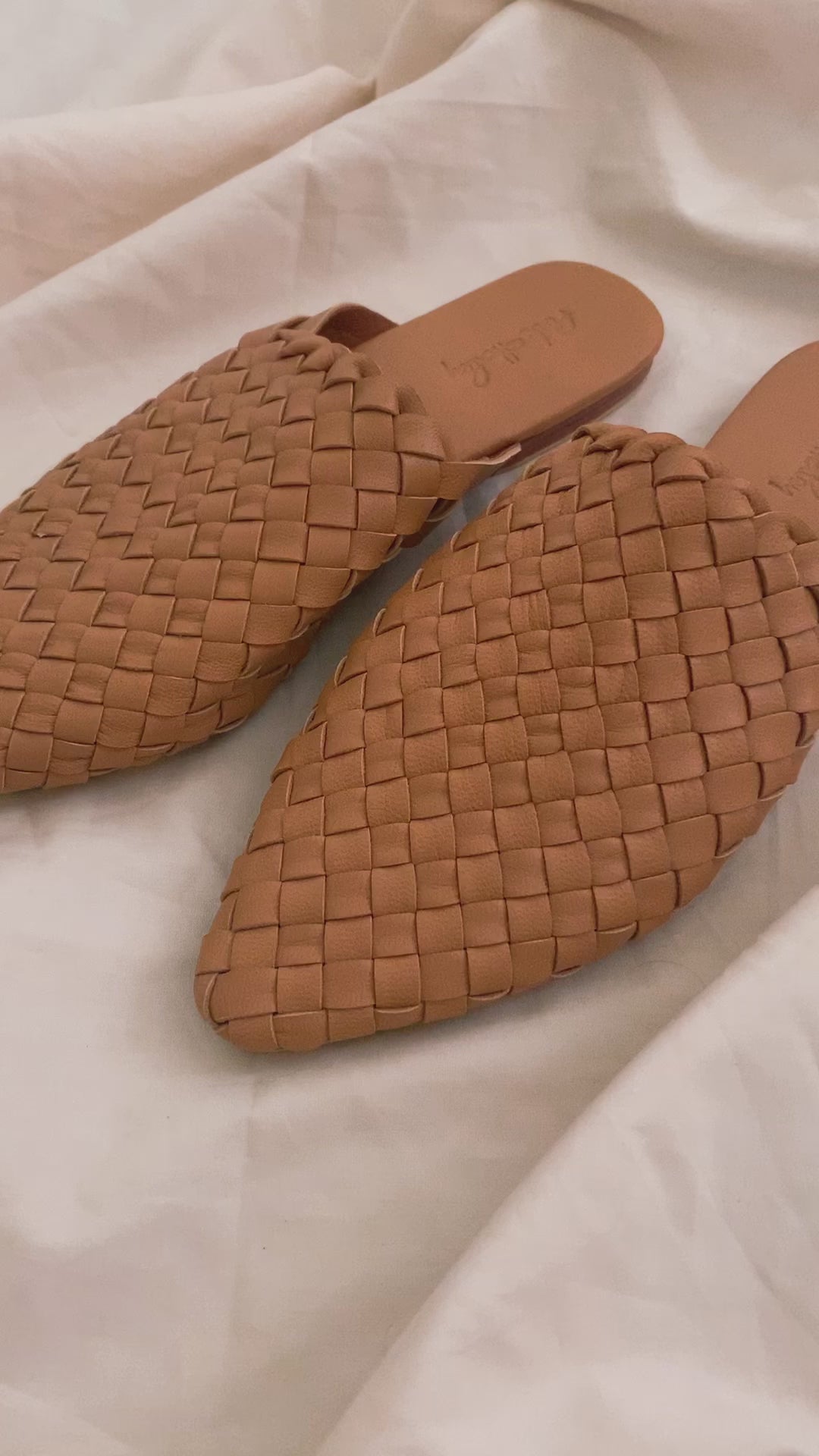 Load and play video in Gallery viewer, Haley Leather Woven Mule
