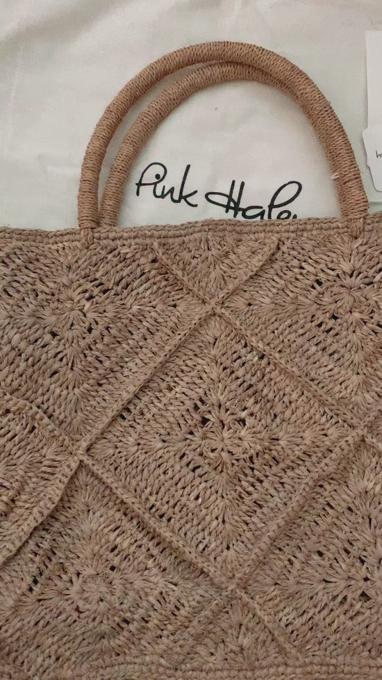 Load and play video in Gallery viewer, Kylie Crochet Premium Raffia Tote
