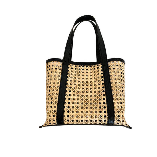 Magnolia Handmade Cane Woven and Leather Tote