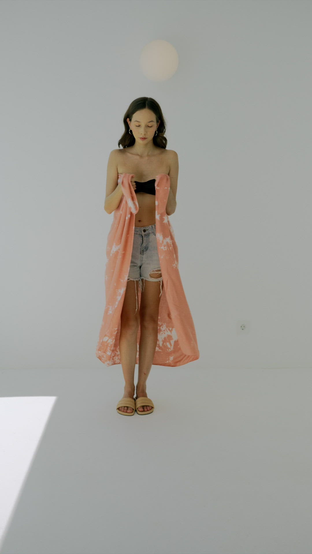 Load and play video in Gallery viewer, Martha Beach Hand Dyed Sarong in Pink
