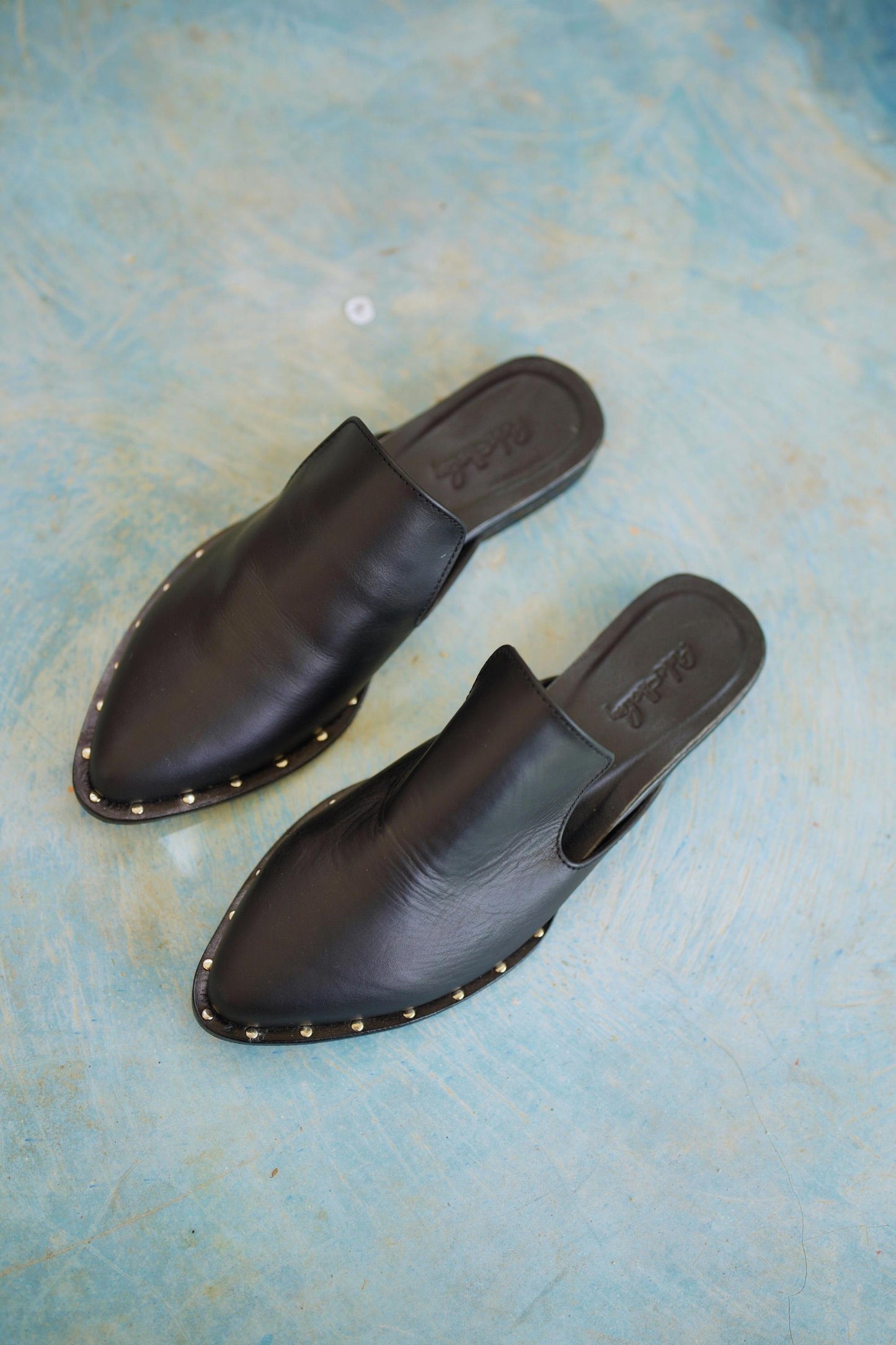 Zuri studded Leather Loafers in Black