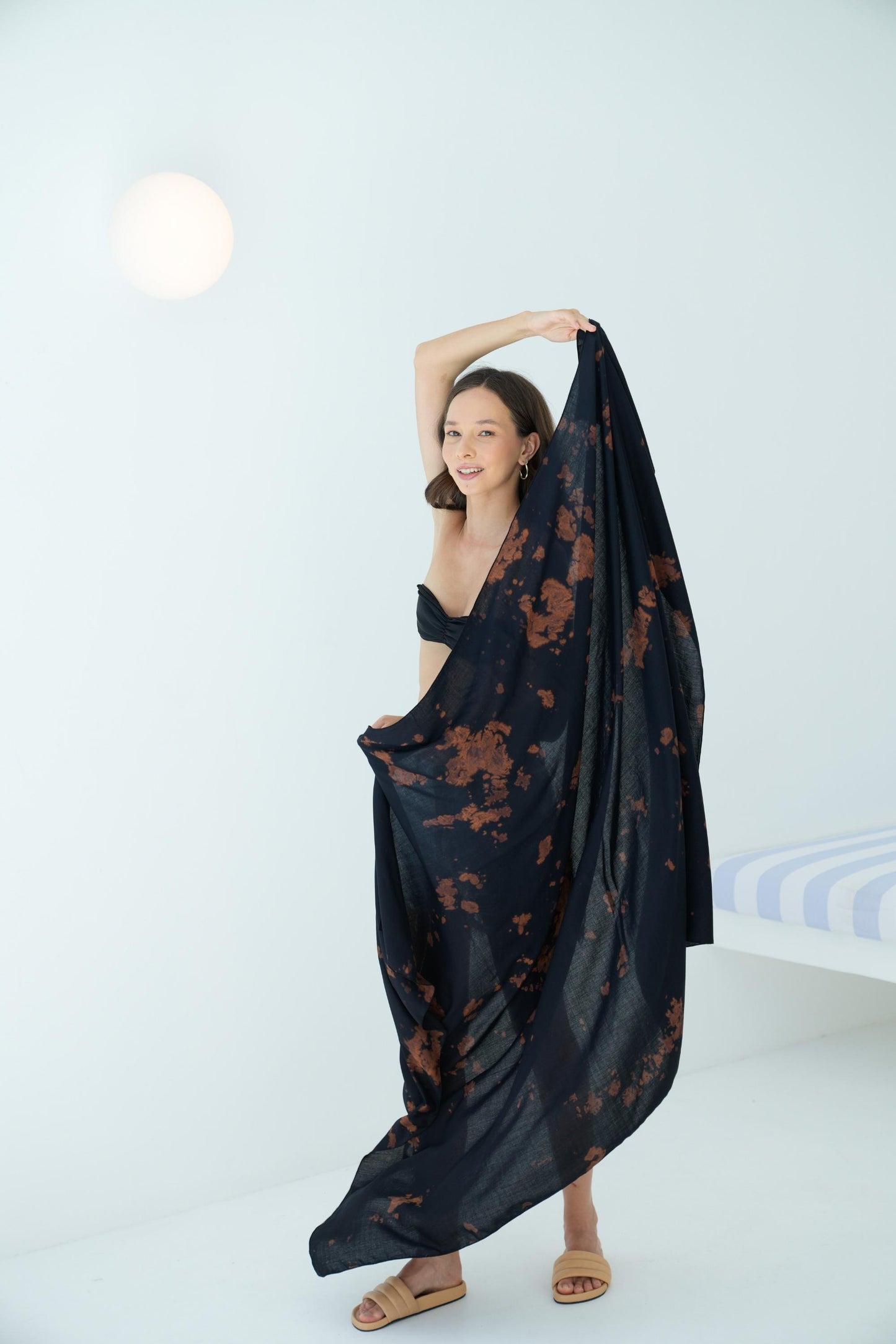 Martha Beach Hand Dyed Sarong in Black