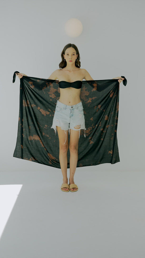 Martha Beach Hand Dyed Sarong in Black