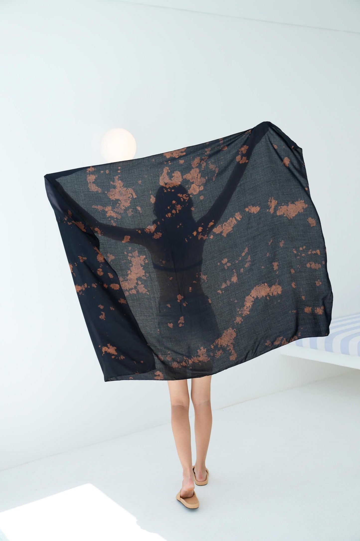 Martha Beach Hand Dyed Sarong in Black