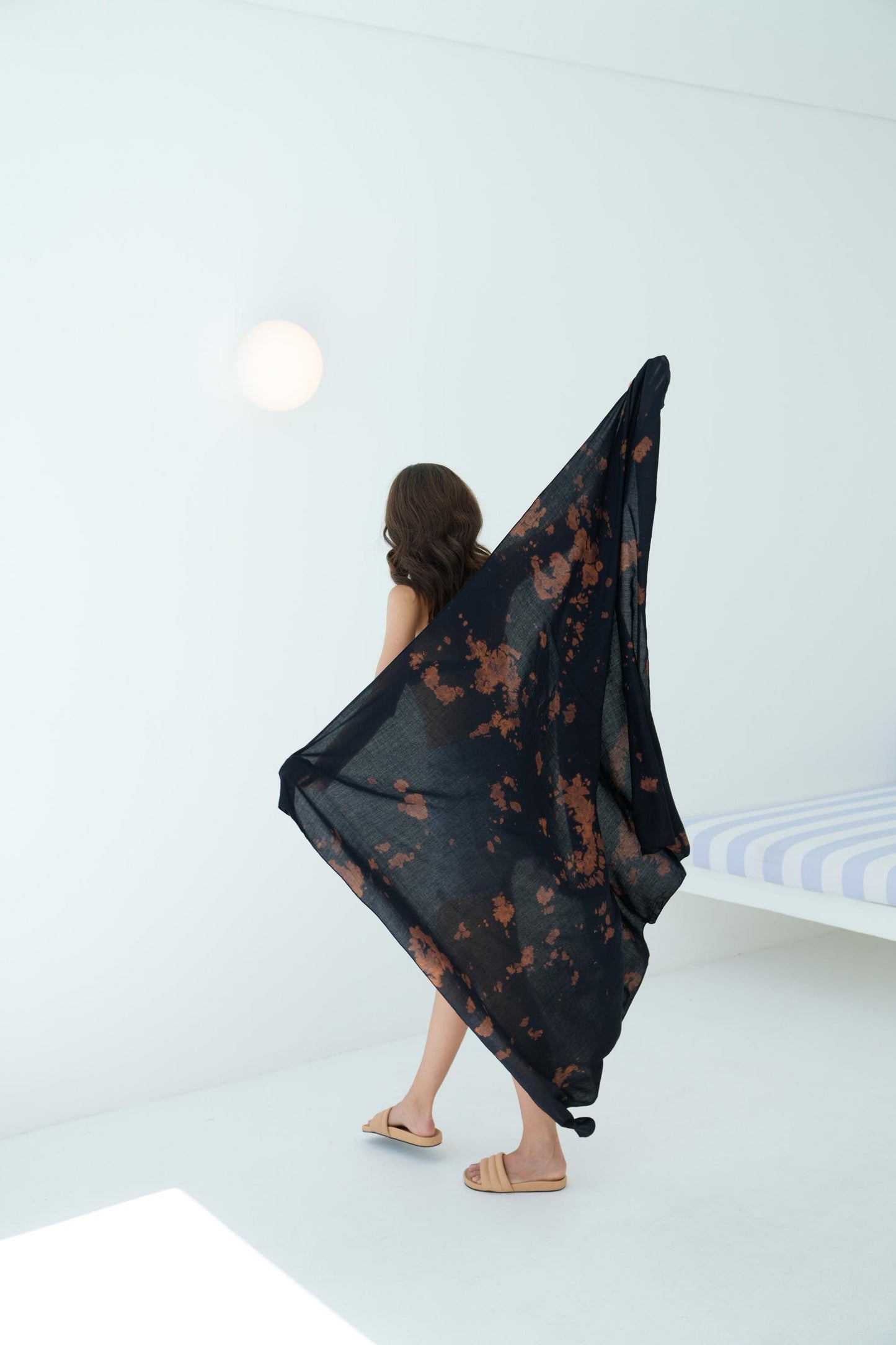 Martha Beach Hand Dyed Sarong in Black