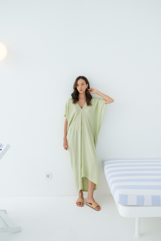 Bali Kaftan Dress in Pistachio