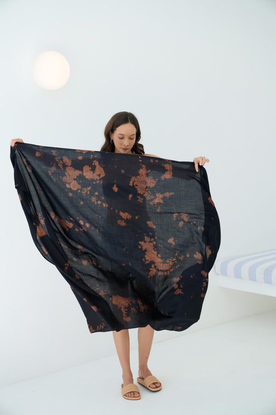 Martha Beach Hand Dyed Sarong in Black