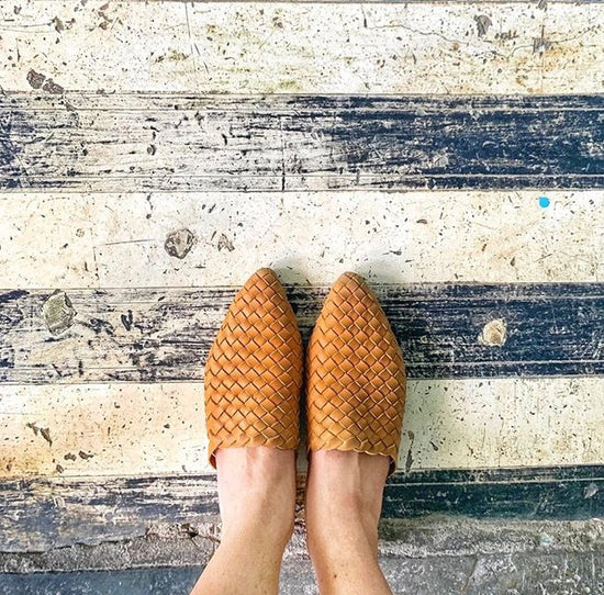 Haley Leather Woven Mule