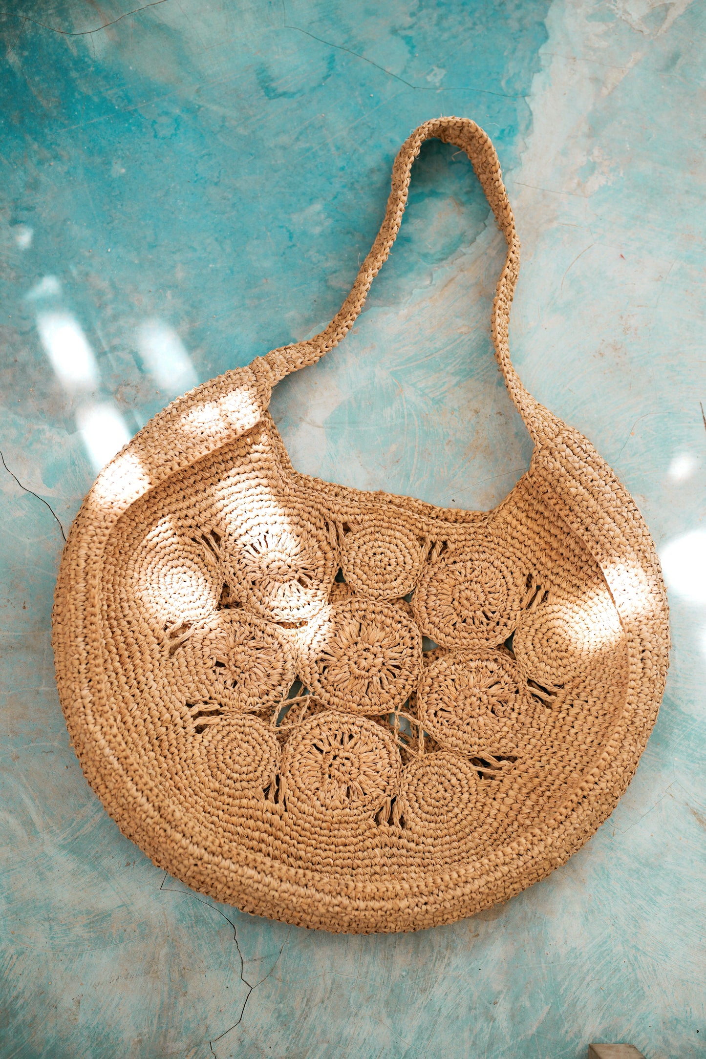 Adeline Premium Raffia Round Oversized Tote