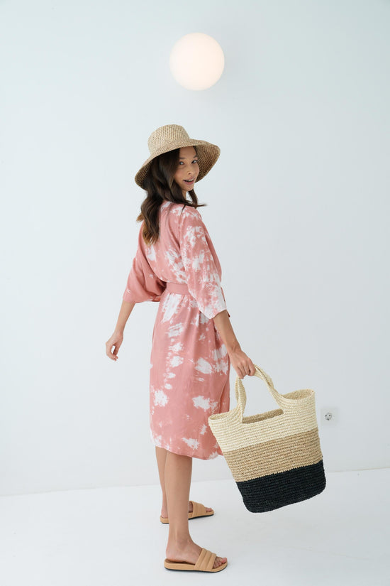 Alaia Hand Tie Dyed Kimono in Pink