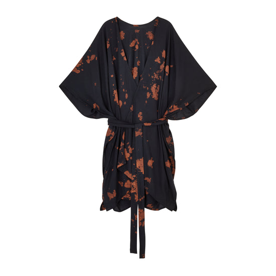 Alaia Hand Tie Dyed Kimono in Black