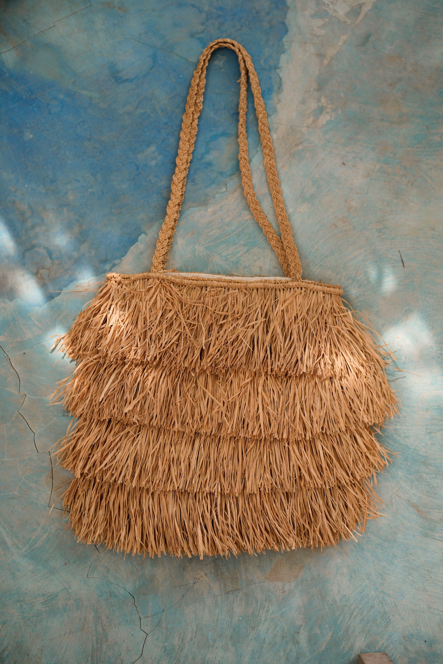 Aspen Fringe Raffia Tote