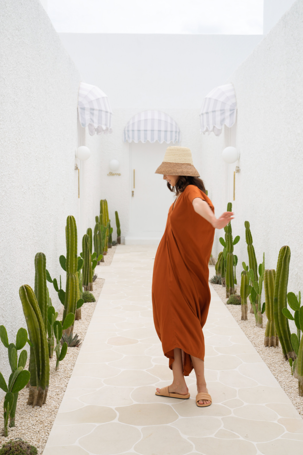 Bali Kaftan Dress in Terracotta