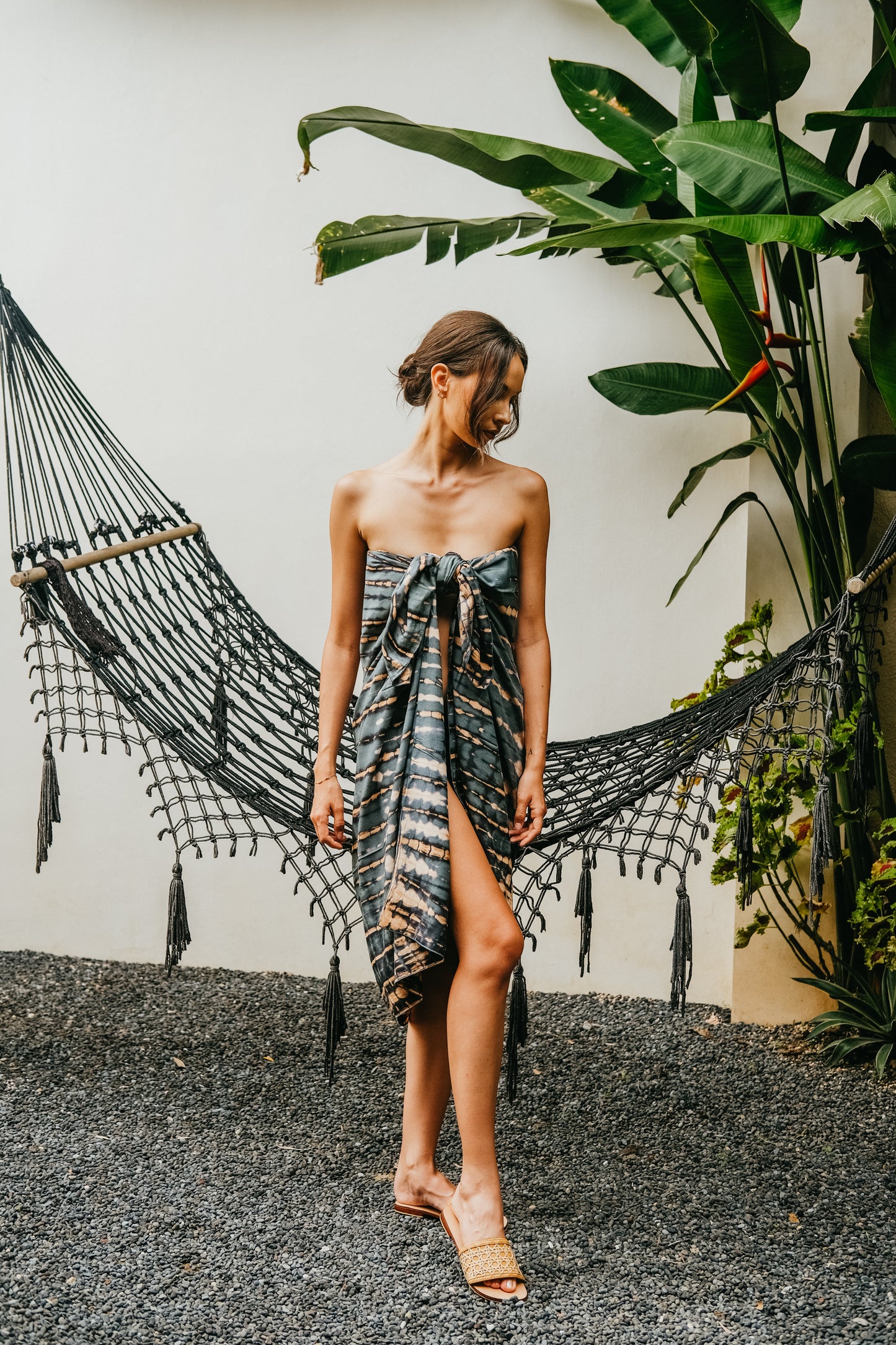Beach Hand Dyed Sarong outfit in Deep Sea Blue