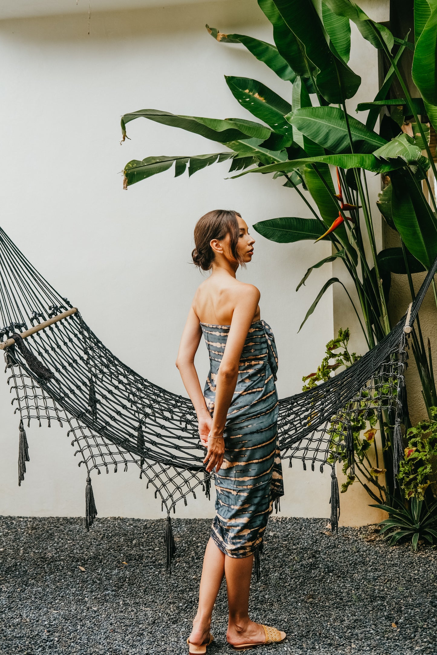 Beach Hand Dyed Sarong outfit in Deep Sea Blue