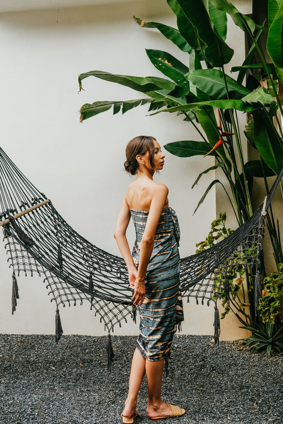 Beach Hand Dyed Sarong outfit in Deep Sea Blue