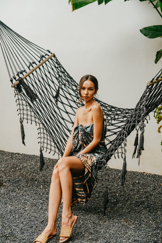 Beach Hand Dyed Sarong outfit in Deep Sea Blue