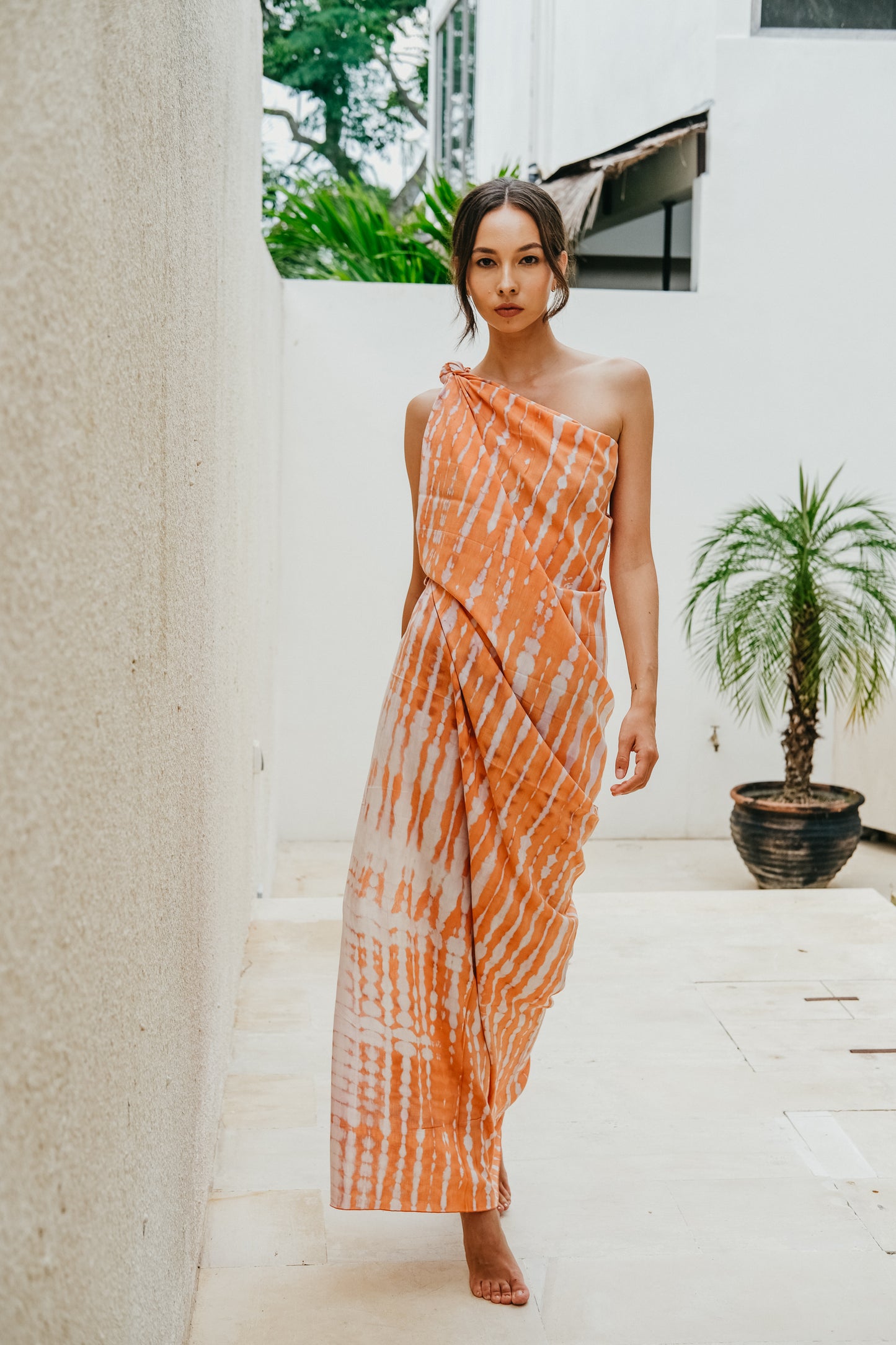 Beach Hand Dyed Sarong outfit in Coral