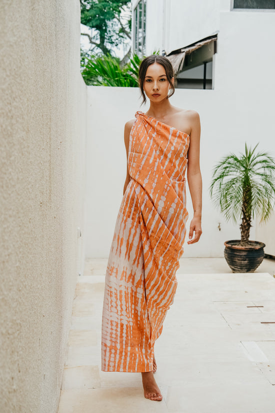 Beach Hand Dyed Sarong outfit in Coral