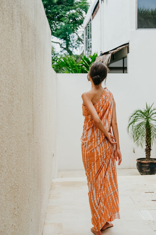 Beach Hand Dyed Sarong outfit in Coral