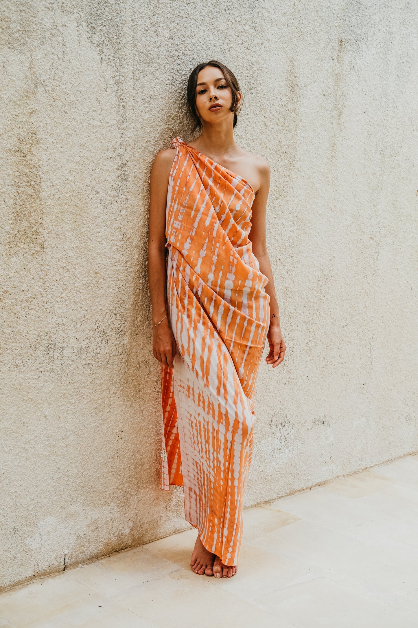 Beach Hand Dyed Sarong outfit in Coral