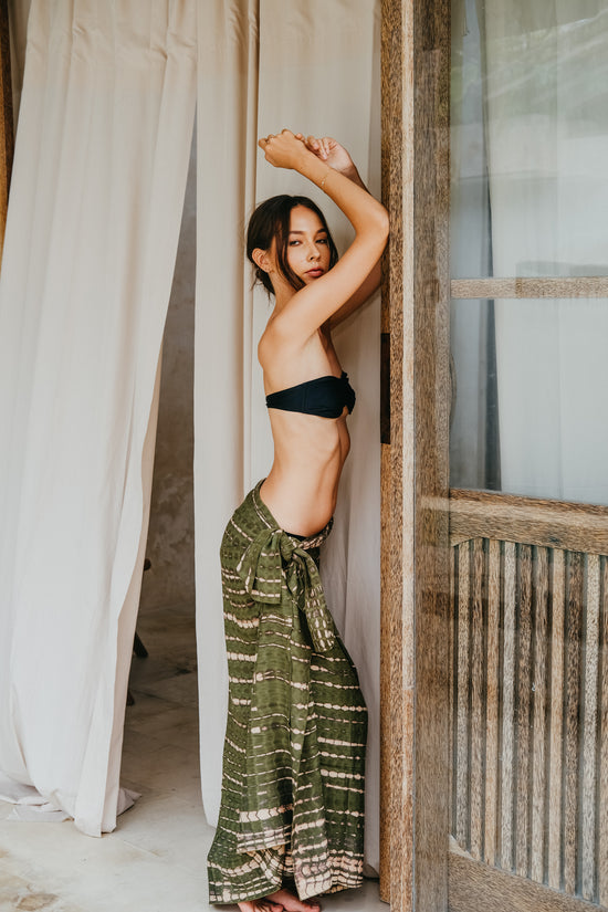 Beach Hand Dyed Sarong outfit in Seaweed
