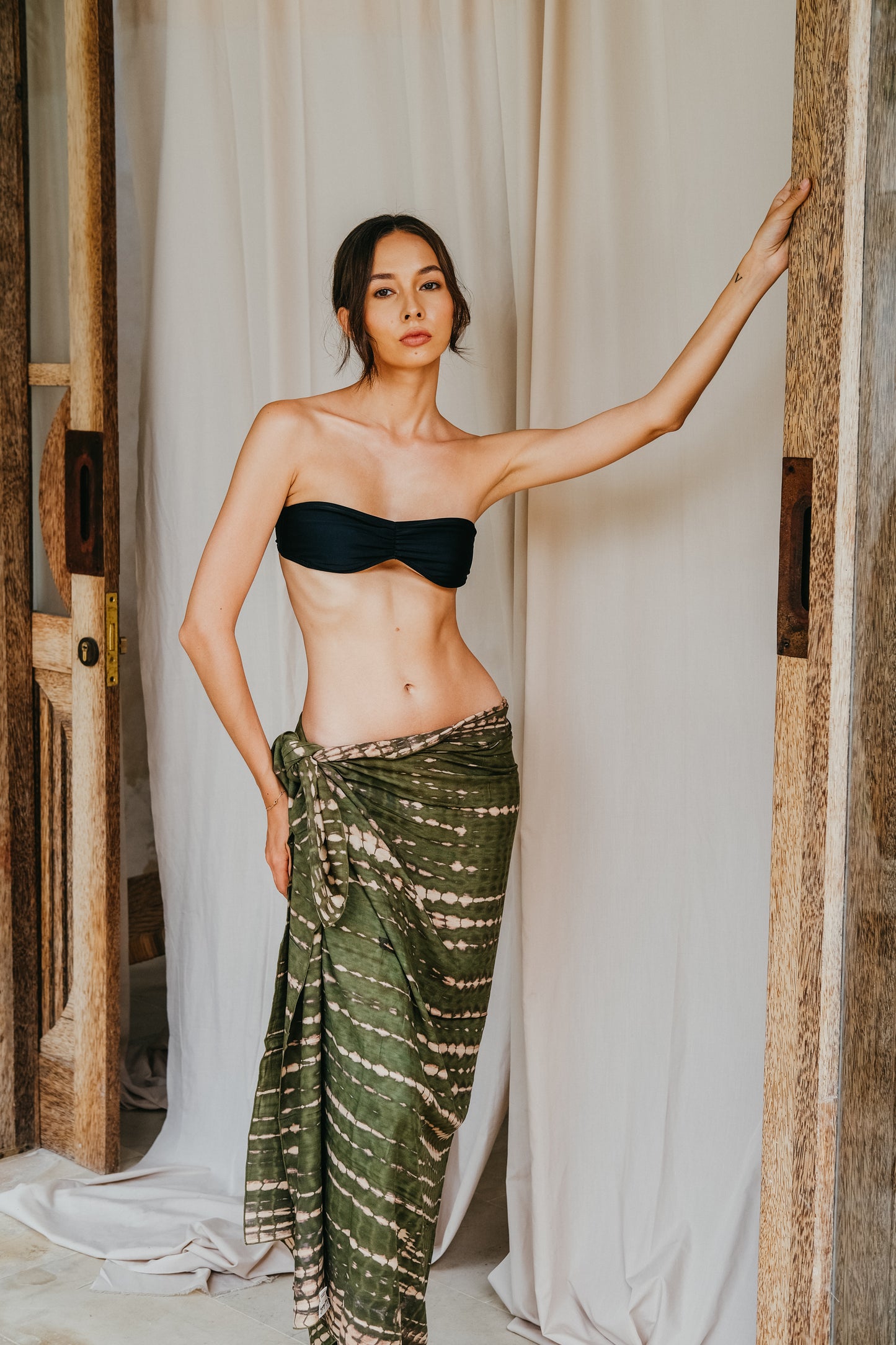 Beach Hand Dyed Sarong outfit in Seaweed