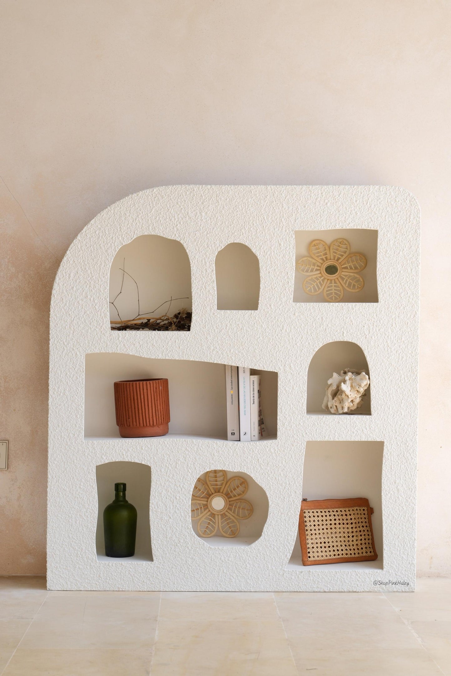 Beatrice Mediterranean Style White Shelf