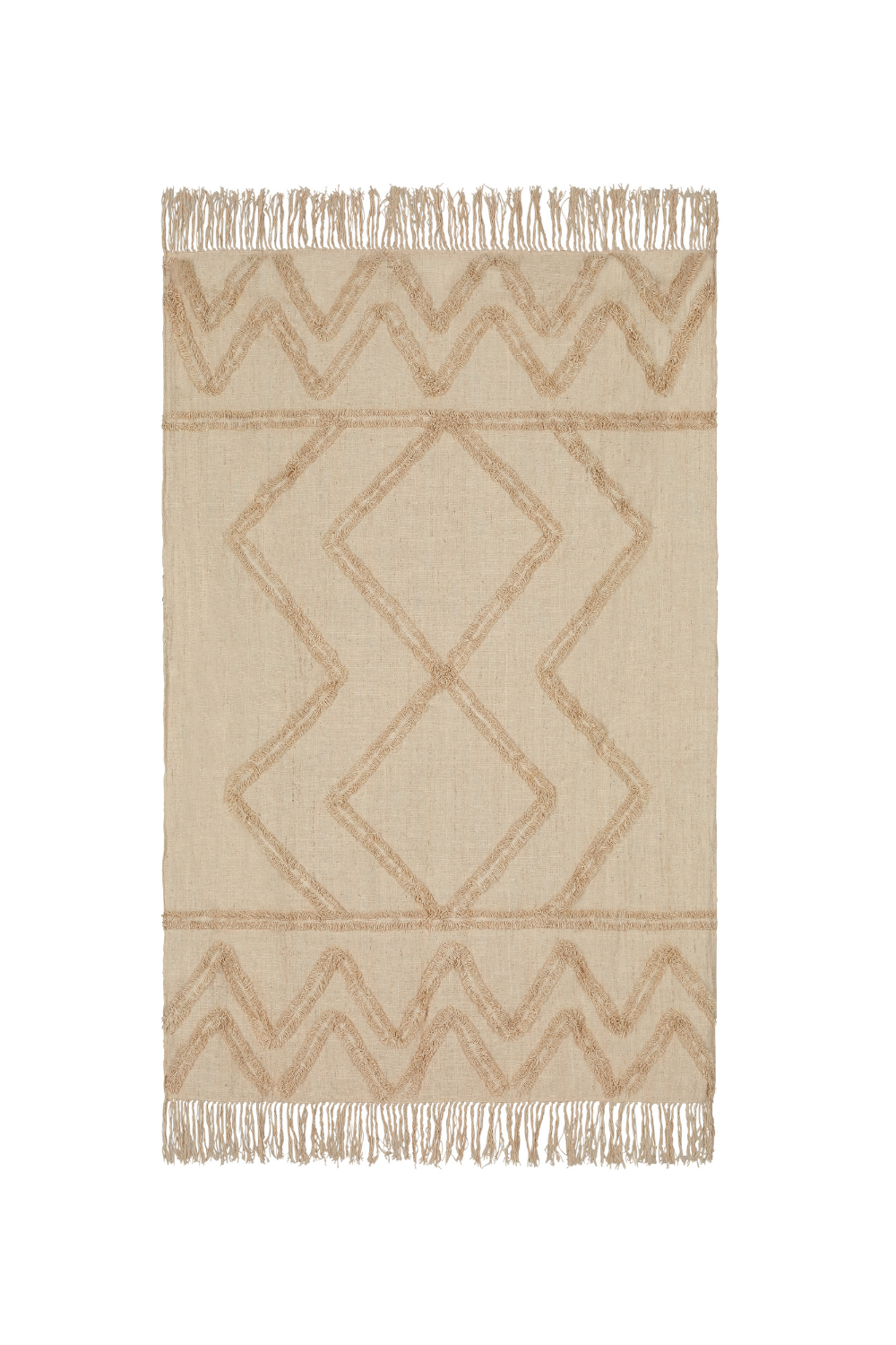 Brielle Hand-loomed Organic Cotton Throw Blanket in Cream