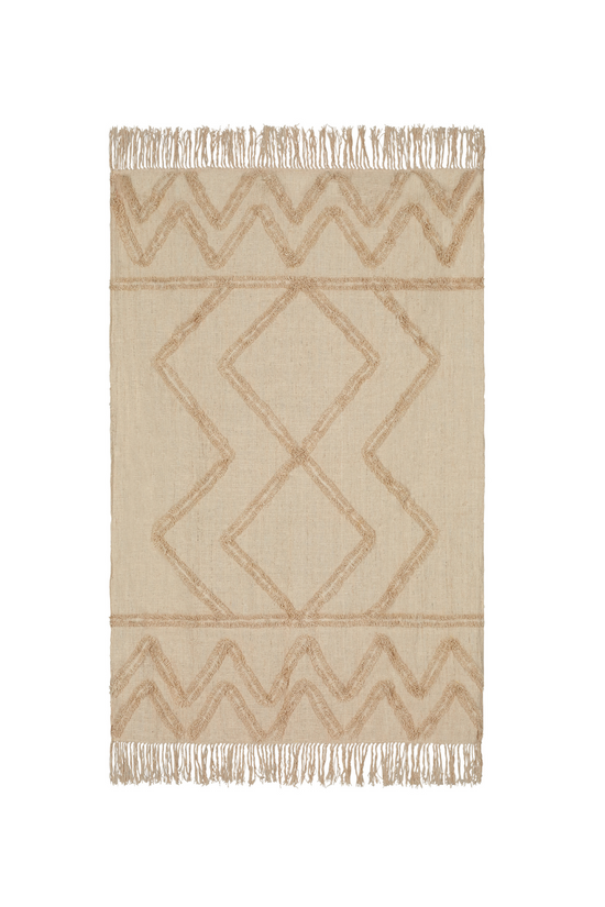 Brielle Hand-loomed Organic Cotton Throw Blanket in Cream