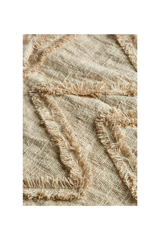 Brielle Hand-loomed Organic Cotton Throw Blanket in Cream
