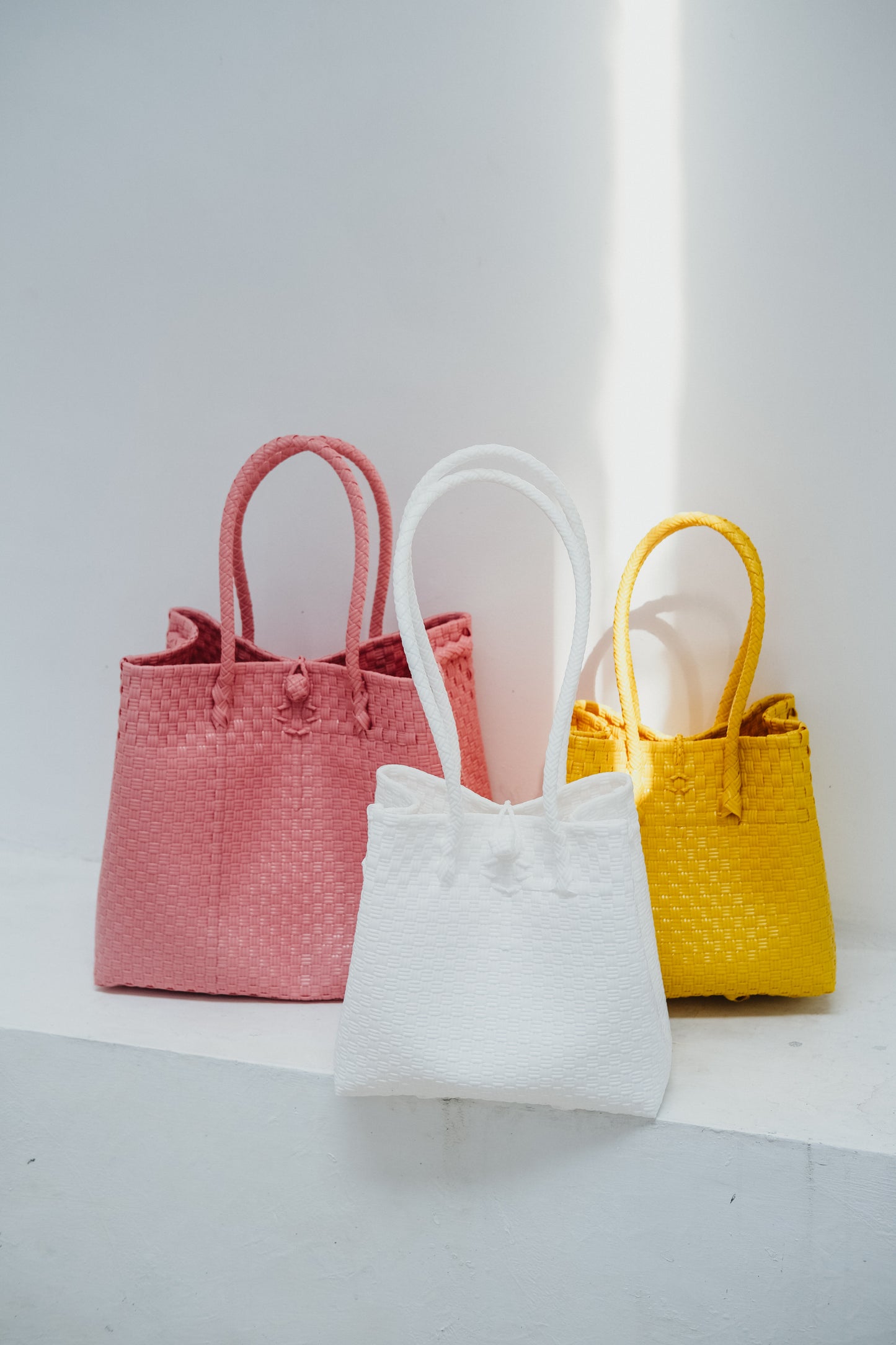 Darla Recycled Plastic Woven Tote - Coconut White