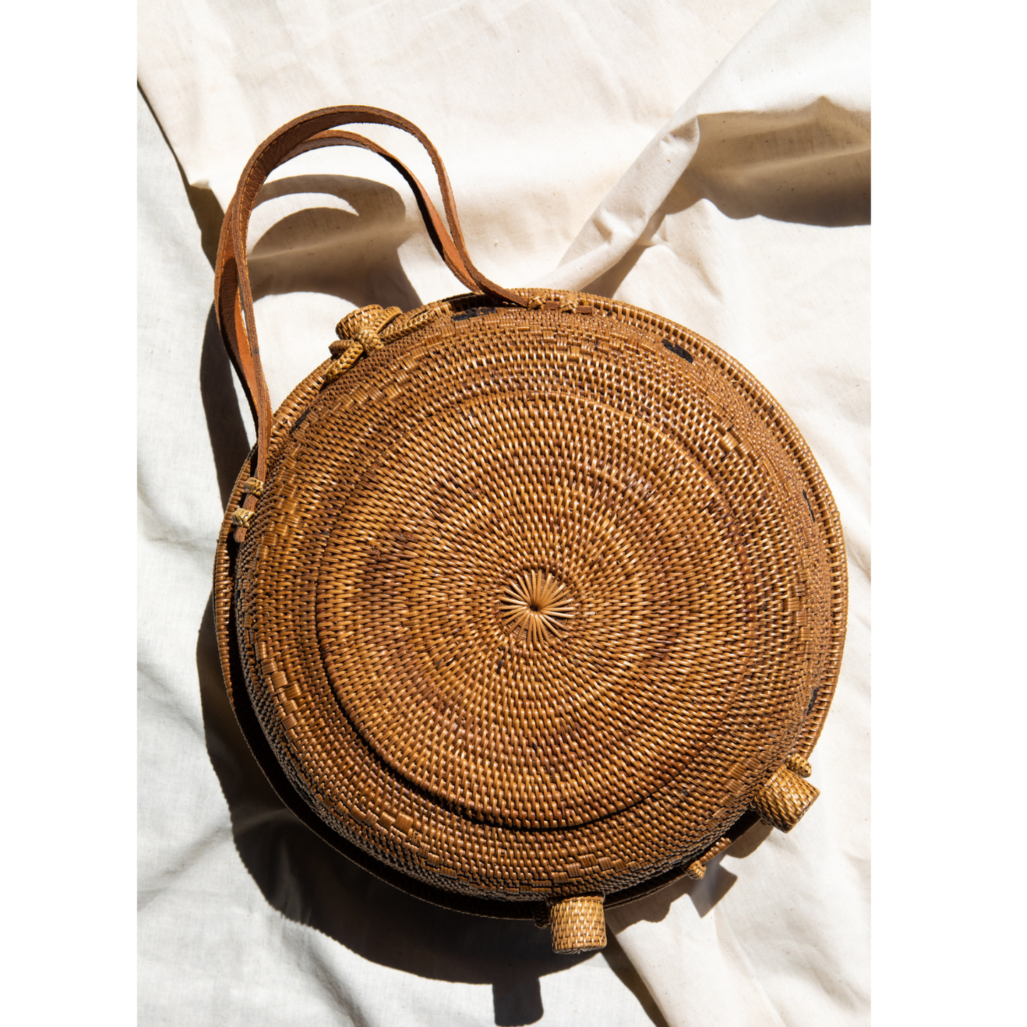 Emma Oversized Rattan Round Satchel