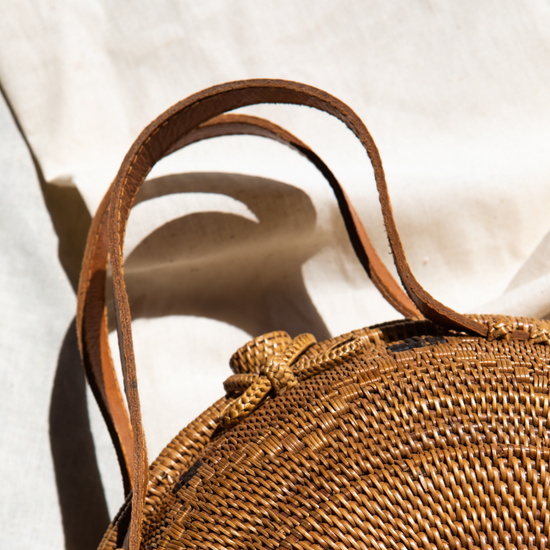 Emma Oversized Rattan Round Satchel