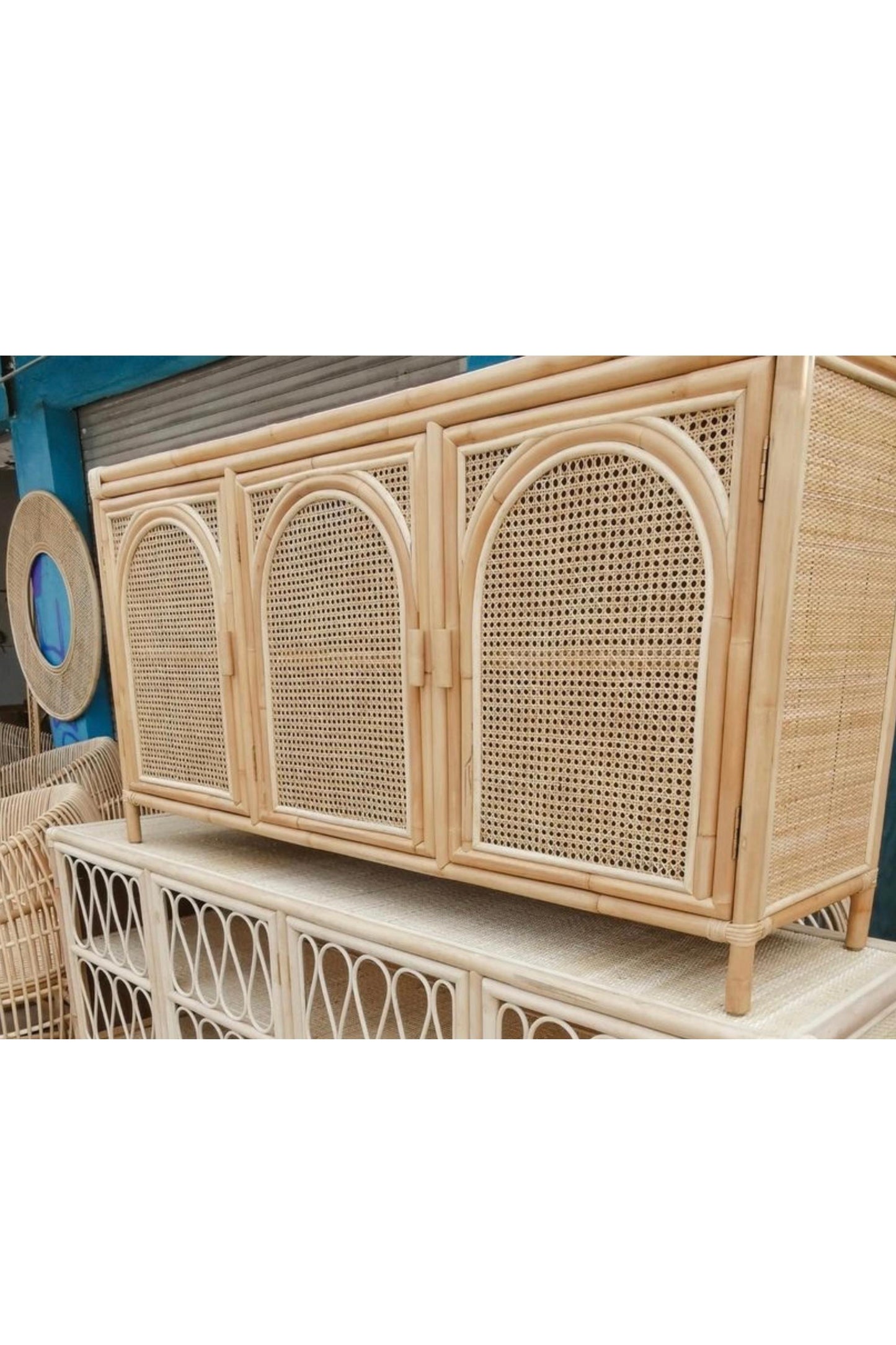Everett Rattan Cane Cabinet