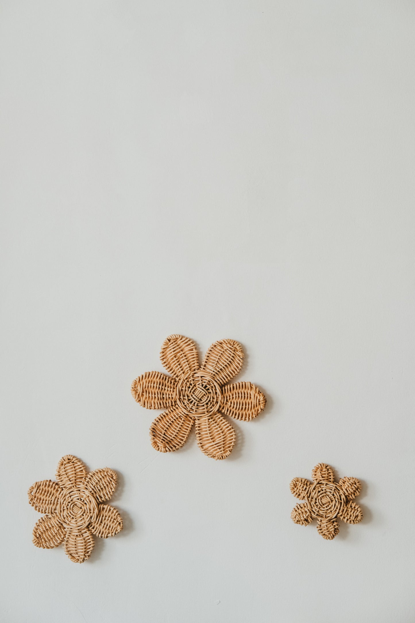 Rattan Flowers Wall Decor Set