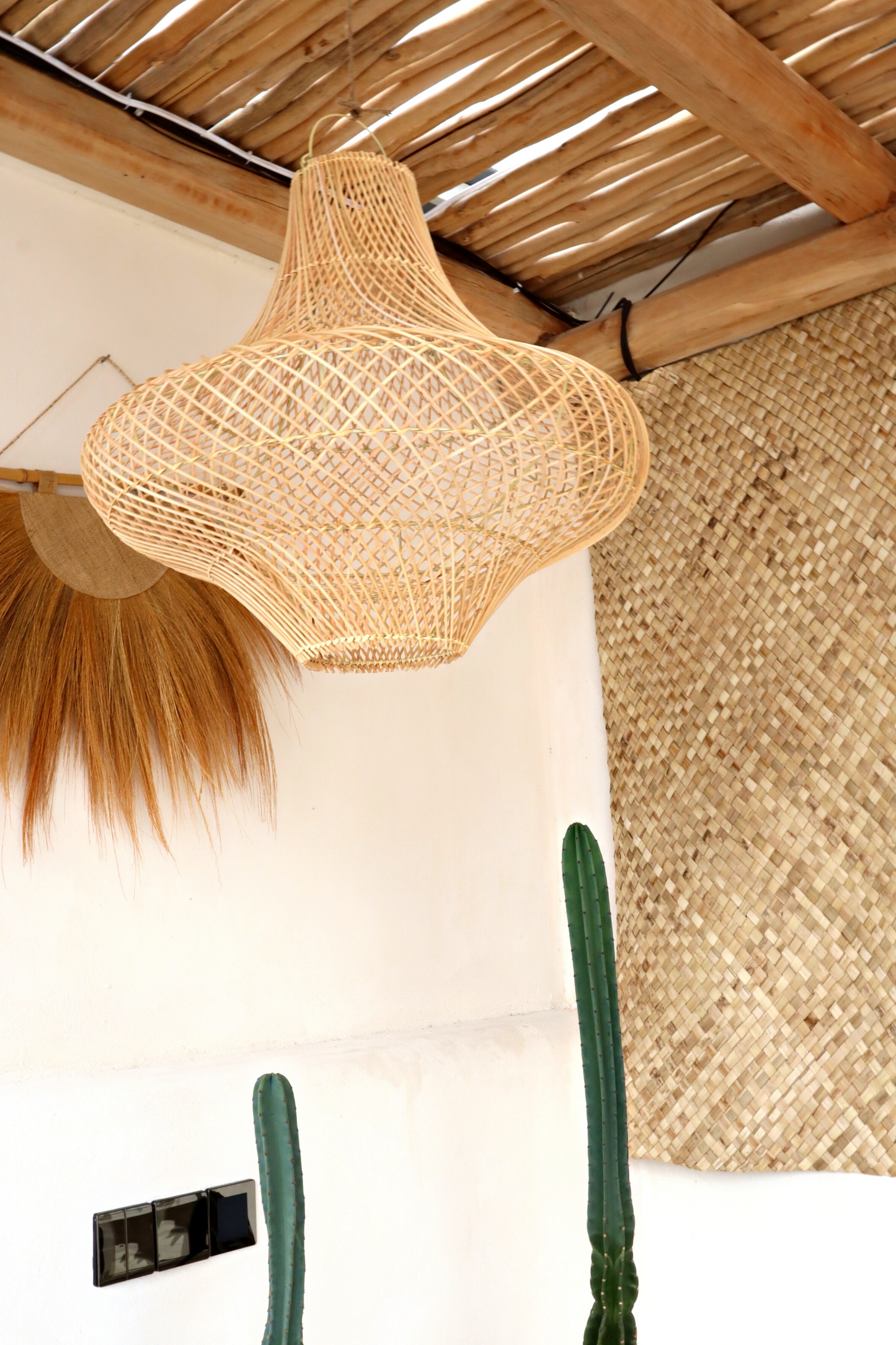 Freya X-Large Bell shape Rattan Pendant Light fitting ( Local Delivery Only)