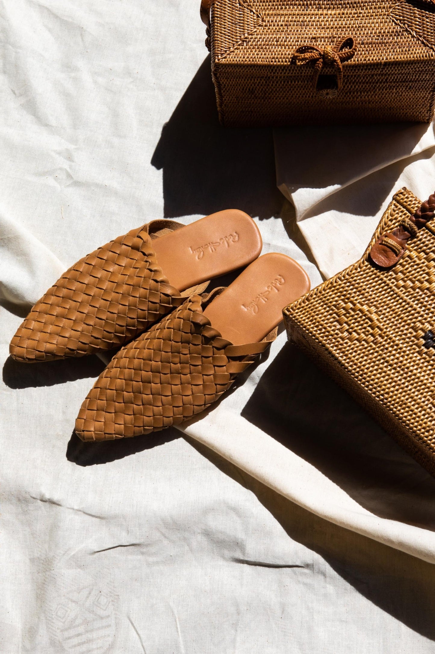 Haley Leather Woven Mule
