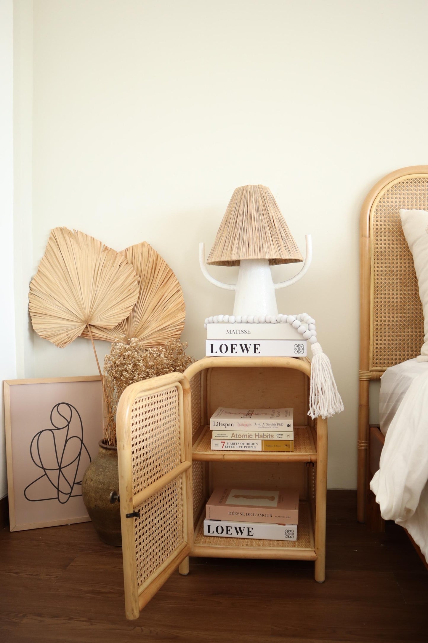 Hanna Rattan Nightstand Set of 2 units Local Delivery Only