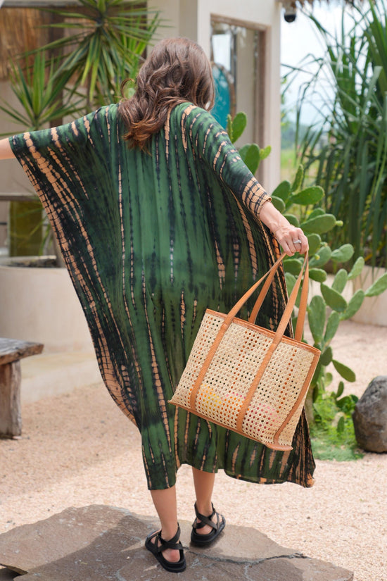 Load image into Gallery viewer, Hazel Handmade Cane Woven and Leather Tote - Medium
