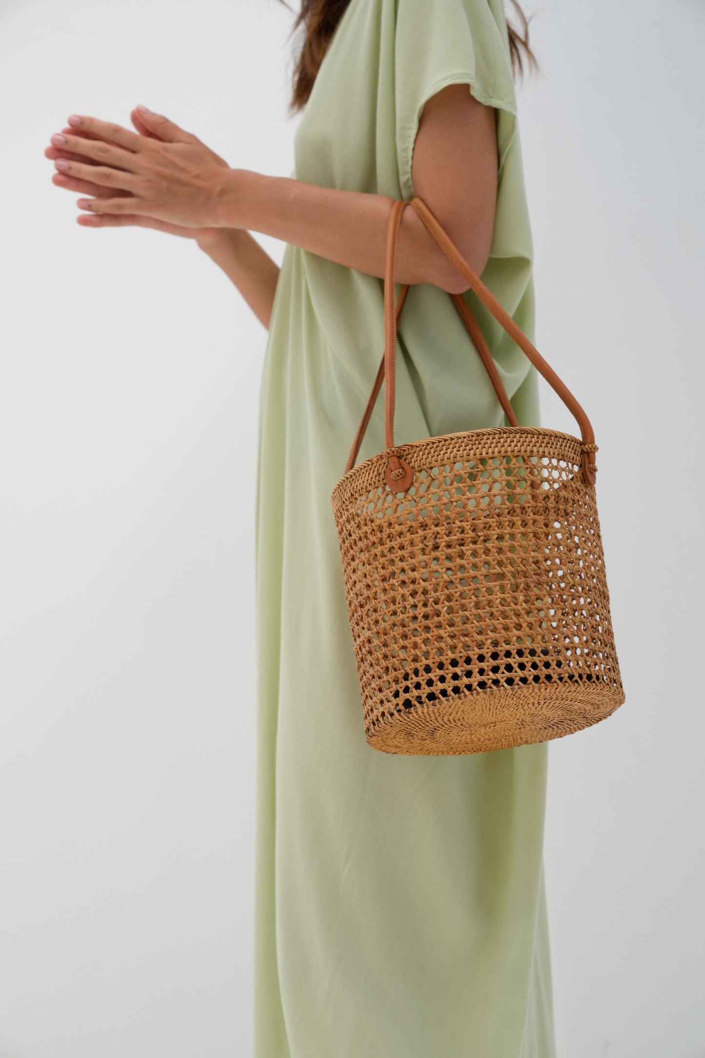 Josephine Rattan Bucket Bag