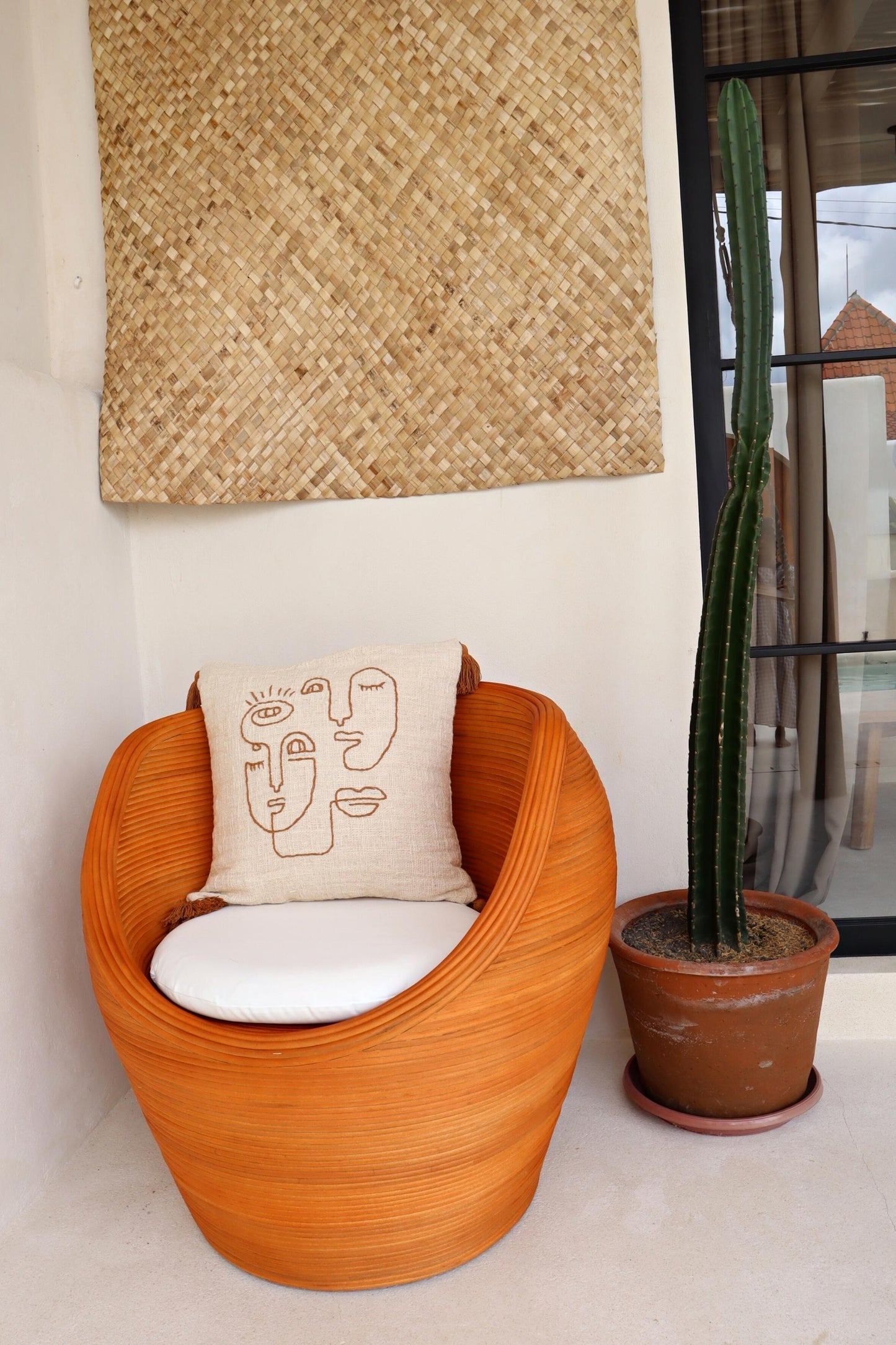 Joyce Rattan Lounge Chairs and Matching Coffee Table 3 Pieces Bundle