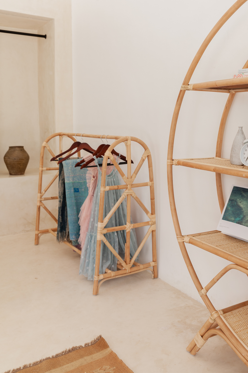 Kids Rattan Clothing Rack