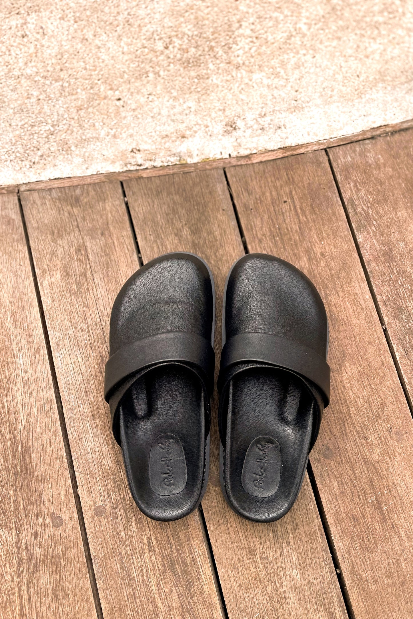 Lia Leather Mule In Black (Made to Order)