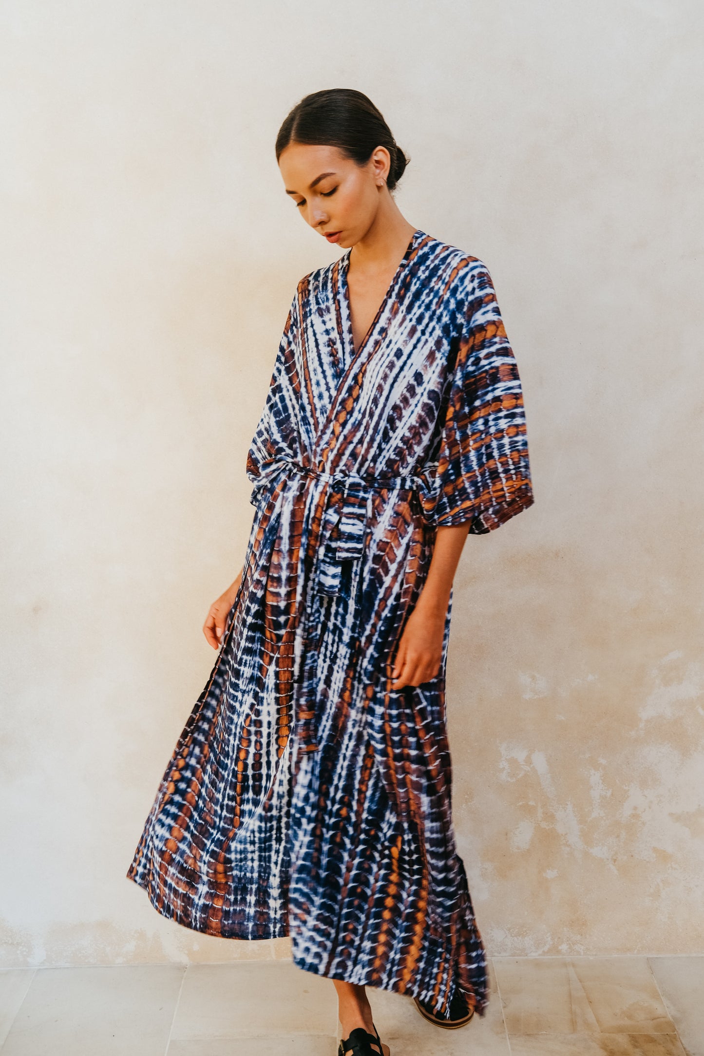 Lindy Hand Dyed Kimono in Blue