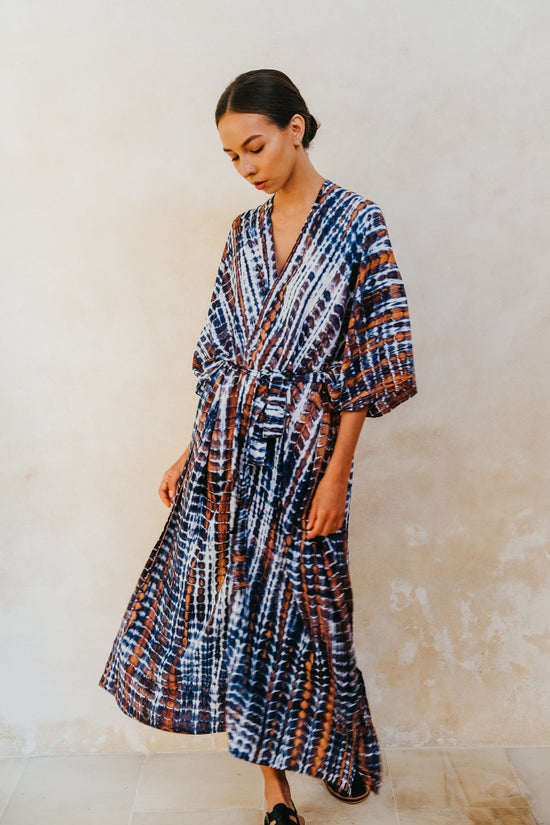 Lindy Hand Dyed Kimono in Blue