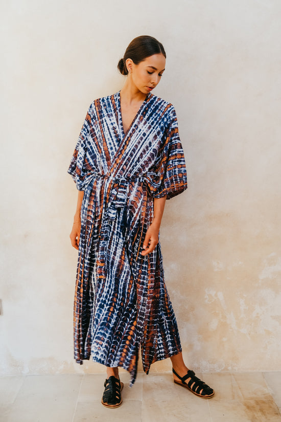 Lindy Hand Dyed Kimono in Blue