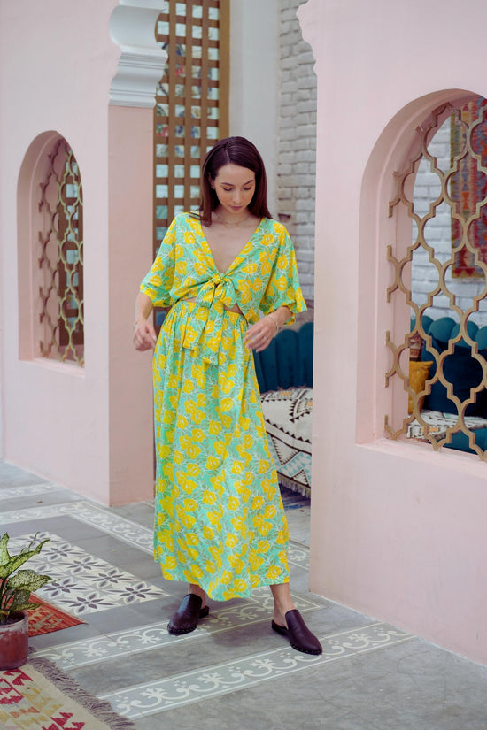Madelyn Midi Skirt in Yellow Garden