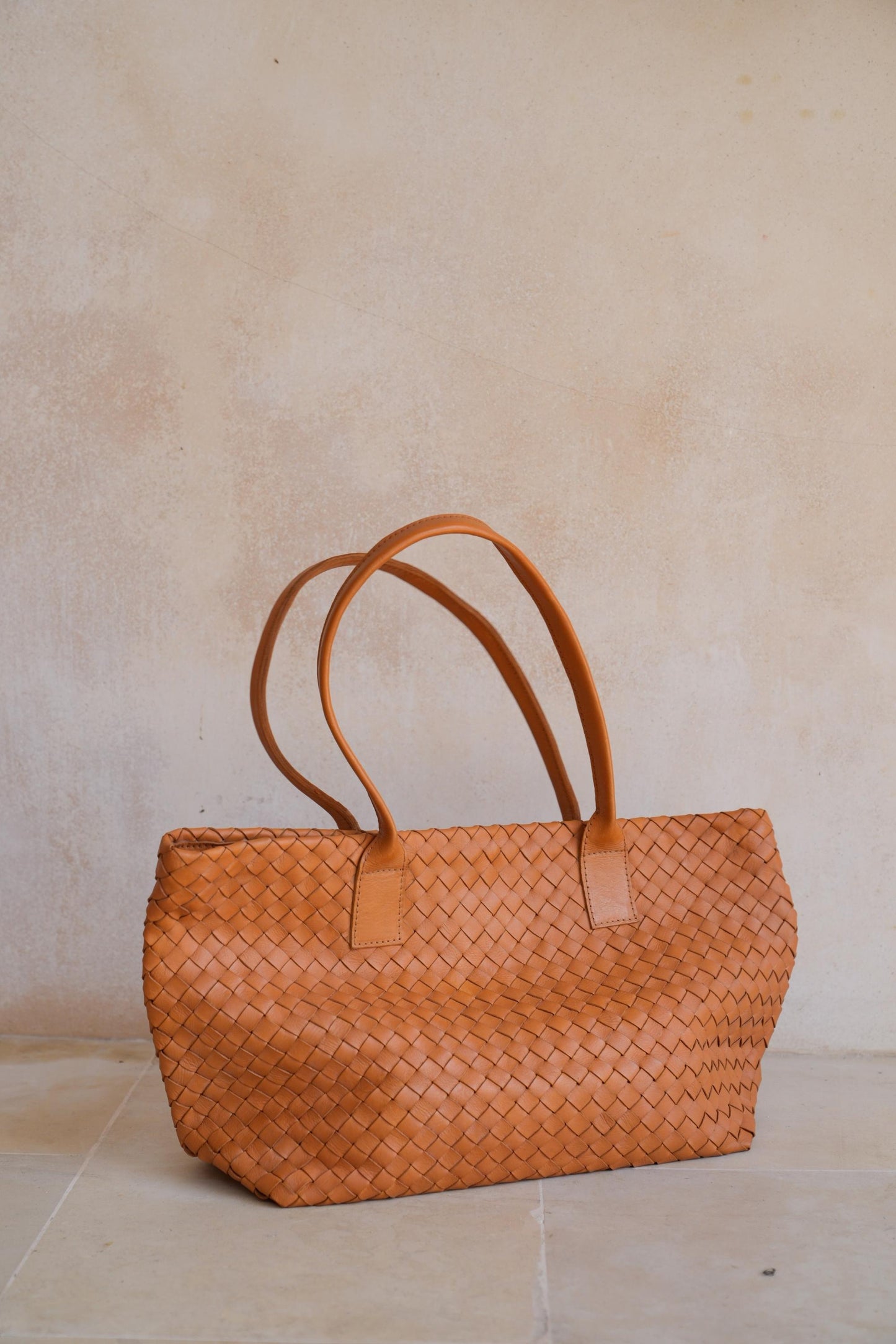 Maren Handwoven Leather Tote